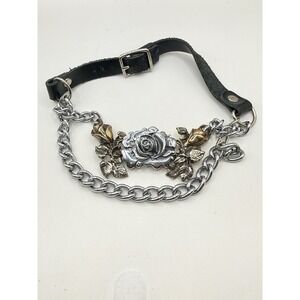 Vintage YKE Van Brouwer 1993 Rose Boot Chain Leather Strap Biker Western